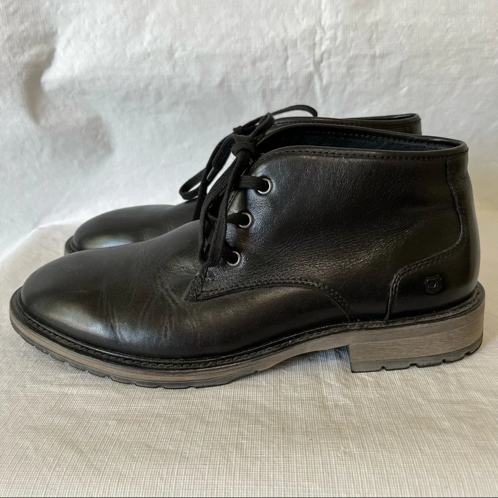 Andrew Marc Black Leather Chukka Boots